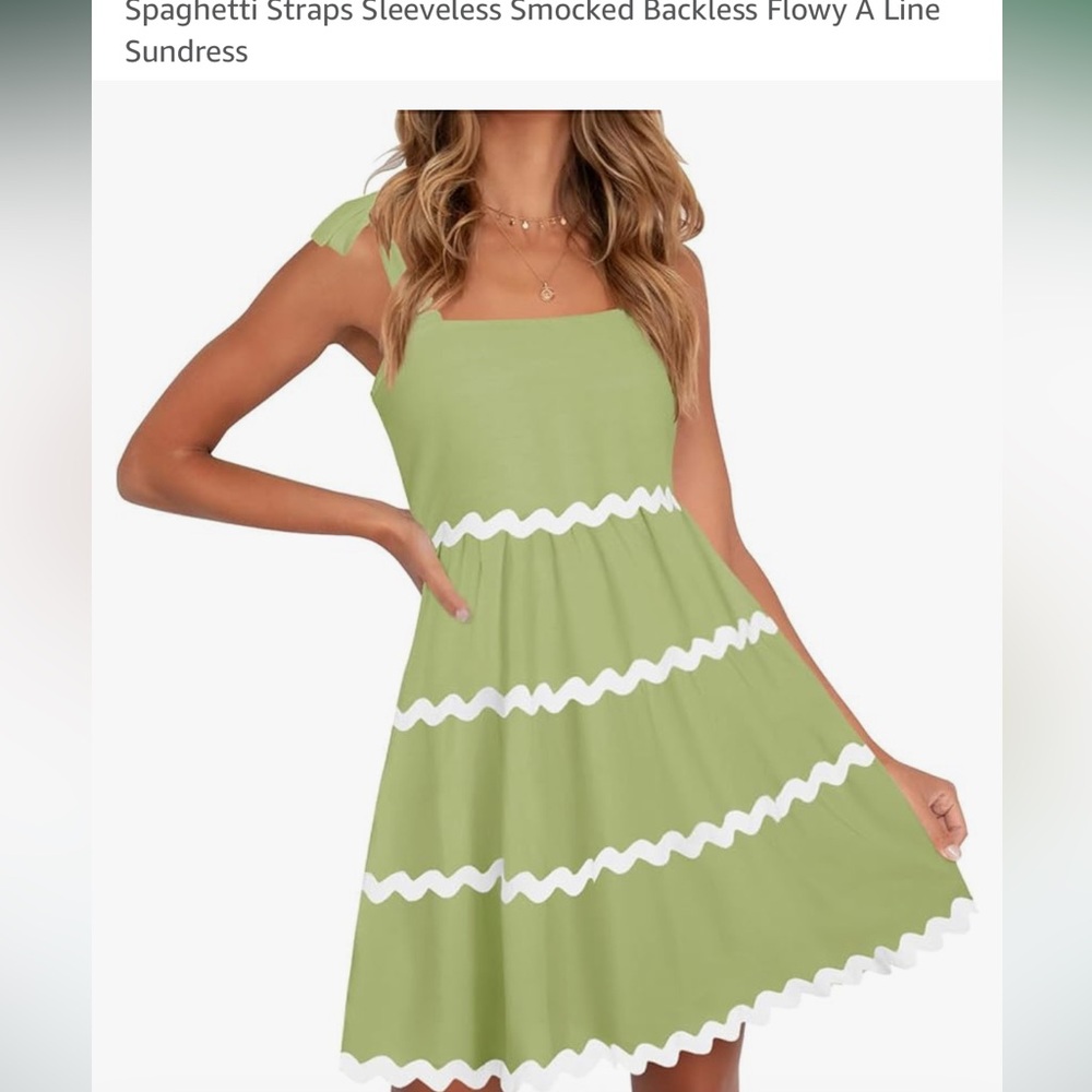 ZESICA small Summer Swing Mini Dress Casual  Smocked Flowy A Line Sundress